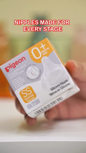 Pigeon Official - New and Improved Wide Neck PP Nipple for Wide Neck Bottle Slow Flow (SS) for 0+ Months Babies Anti Colic No Nipple Confusion AVS System Latch On Line BPA Free Ultra Soft Flexible Nipples Japan No. 1 Brand