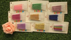 Lilin Ulang Tahun Spiral Metalik Warna Warni & 10Pcs Birthday Candle