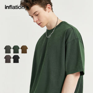 INFLATION brand spray dyed snowflake T-shirt 2024 spring/summer new loose fashion brand mens round neck top retro trend