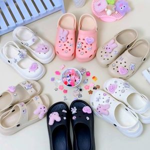 Boneka Clay Aksesoris Set Pin Sandal Baim Karakter Lucu Mengemaskan Charm Hiasan Sendal Premium Viral Korean Style Kekinian Terbaru 2025