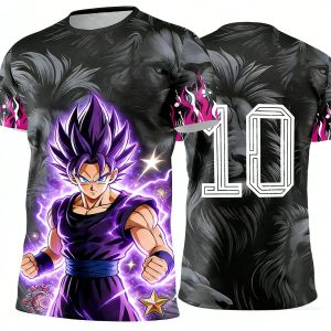 Bandai | Summer 2026 Dragon Ball Wukong "Super Saiya 10" Football Theme 3D Print Breathable Quick Drying T-shirt Adult Parent-child Top