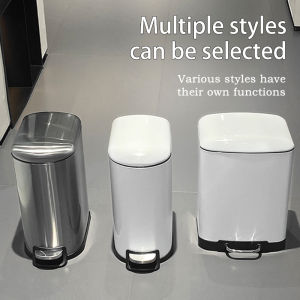 6L/10L/12LBathroom Pedal Trash Can，Garbage bin with foot pedal，Stainless Steel trash bin with inner Bucket for bathroombedroomstudy，office