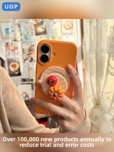 UGP | Cute 3D Stand Phone Case Orange Silicone Anti-Drop Full-Protection