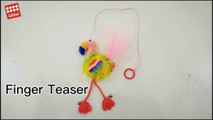 [GiGwi] Finger Teaser Flamingo with Catnip Inside and Bell - Interactive Cat Toy | Use Fingers to Play with Cats