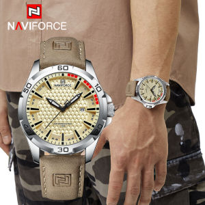 NAVIFORCE Men Casual Sport Military Quartz Calendar Wrist Watch for Man Business Leather Waterproof Male Clock Relogio Masculino