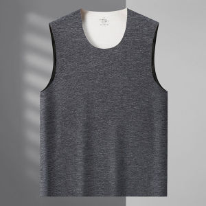 plus Size Mens Cashmere Wool Blend Thermal Vest Winter Thickened Base Layer Tank Top Straight Hemline Casual Fashion