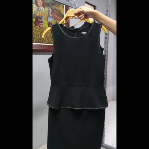 Anne Taylor Peplum Sheath Dress Office Wear Cocktail Party White Contrast Stitching for Women