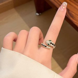 Snake Year Open Ring Womens Fashion Jewelry Unique Design Luxury Feelings Silver Plated Alloy Signet Ring for Index Finger