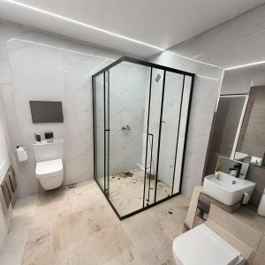 Square Glass Sliding Door for Dry-Wet Separation