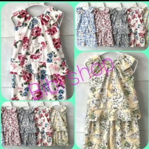 10_15kg Compo 5 bộ đồ trẻ em bé gái kiểu tay cánh tiên phối túi quần đùi set hè trẻ em mầm non