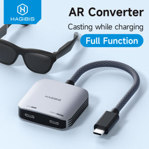 Hagibis AR Eyeglasses Adapter 8K60Hz 4K144Hz USB C to Eyeglasses and Charging Converter USB-C Hub with PD100 Power and Playback Adapter For Switch Rokid/Xreal/Thunderbird