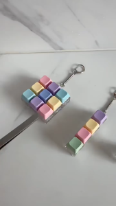 Oldlaiben Keyboard Fidget Keychain Toys with LED Light Sensory Macaron Color Palette Fun Toys for Anxiety Decompression