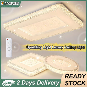 Gogeous 24W 36W 96W ceiling lights modern design tricolor led ceiling light with remote round square ceiling lamp indoor ceiling light for living room dinning room bedroom bathroom