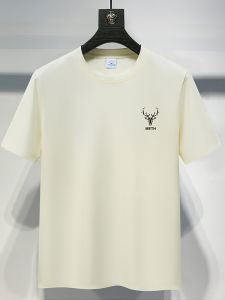 Áo Thun Nam Tay Ngắn Mùa Hè 2025 Mới Bằng Cotton Lụa Băng Sorona Thoáng Khí Thoải Mái in Họa Tiết Động Vật Thường Ngày