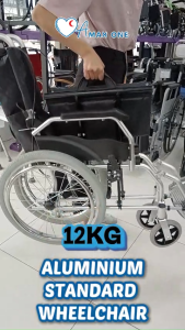 [Same Day Delivery] 12KG Foldable Aluminium Standard Wheelchair Kerusi Roda Ringan - 18 Inches