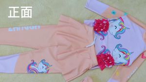Stock Selangor Long Sleeve Girls 3D Sunsuit Unicorn/Angel/Swan Design (3pcs Tops + pants +Cap) Swimsuit set Full Sunsuit
