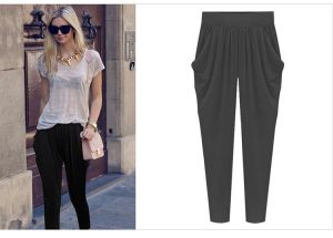 Harem Pants Womens Black Plus Size Ladies Loose Plus Size Womens Pants Large New Arrival Summer Ice Silk Straight-leg Thin Cropped Pants