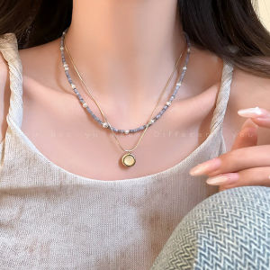 Multi-Layer Natural Stone Pearl Necklace Womens Luxury Choker Bracelet Korean Style Vintage Accessories Fashion Jewelry
