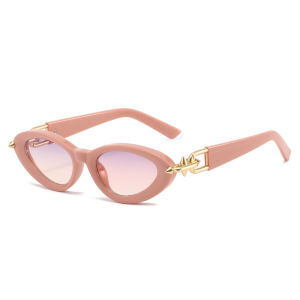 JN IMPRESSION Thiết Kính mát thời trang khóa mũi tên kim loại cá nhân hóa Kính râm hình mắt mèo mới xuyên biên giới