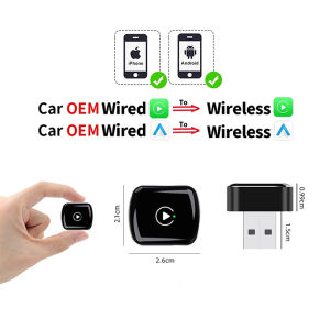 EKIY Car Ai Box Adapter New Style Wireless Carplay Adapter 2 in 1 Wireless Carplay Android Auto Plug and Play Car Dongle