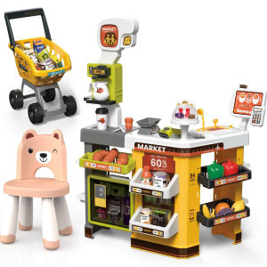 Supermarket Cash Register Playset Shopping Cart Toy