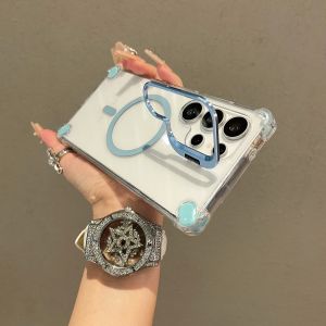 Skin-Friendly Magnetic Absorption Metal Lens Support Shell for Samsung Galaxy S25 Ultra Protective Case Anti-Fall Clear Design