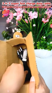 【Trinity】3 in 1 100W Super Fast Charging Cable Type-C 6A Liquid Silicone Fast Charging Cable Compatiable For iPhone Sam Oppo Vivo Realme Infinix etc Multi Cable High-Speed Charging Aluminum Alloy USB-C USB-iP - USB-MIcro