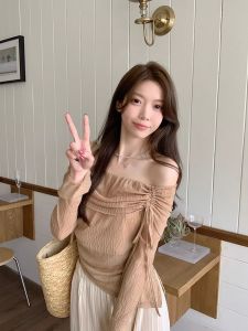 Áo Sơ Mi Voan Che Nắng Ôm Vừa Vặn Cho Nữ Thiết Kế Vai Áo Dài Tay Cổ Chữ V Màu Trơn Mùa Xuân 2025