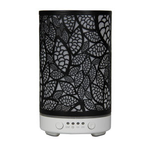 Aroma Diffuser Iron Hollow Leaves Ultrasonic Air Humidifier Desktop Humidifier Smart Home Appliances Room Decor with Led Light