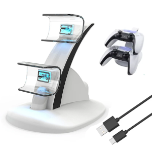 แท่นชาร์จเร็วสำหรับจอยควบคุมคู่ของ Sony PS5 สำหรับจอยไร้สาย PS5 แท่นวางชาร์จ อุปกรณ์เสริมสำหรับเล่นเกม