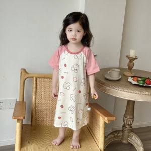 MiiOW | Váy ngủ cotton mỏng tay ngắn mùa hè cho bé gái Váy ngủ mặc nhà Quần lót cotton co giãn thoải mái Mẫu mới 2025 của thương hiệu MiiOW Cat Person