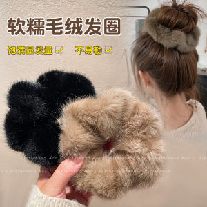 ยางรัดผมขนแกะฤดูใบไม้ร่วง/ฤดูหนาวสำหรับผู้หญิง ยางรัดผมแบบหนา ยางรัดผมทรงลูกบอล ยางรัดผมแบบใหม่ระดับไฮเอนด์ ยางรัดผมแบบหนา