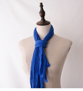 Summer Small Size Scarf Womens Neck Protection Decoration Long Strip Short 1 Meter Black Scarf Cotton Material Pure Color