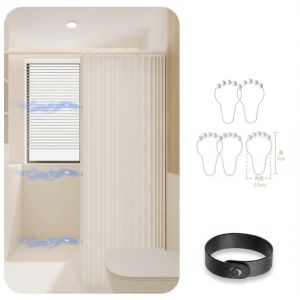 MOLORE | Waterproof Wet Dry Separation Bath Curtain Magnetic Foldable