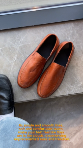 Falimottype Mens Fashionable Business Leather Shoes Casual Soft Soled Lazy Shoes Non Slip Breathable Moccasin-gommino