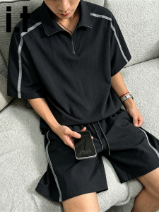 izzue | Summer Lightweight Ice Silk Short Sleeve and Shorts Set