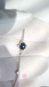 Rosenmarry/ข้อมือพลอยแท้ไพลินสตาร์ เรือนเงินแท้925เครื่องประดับอัญมณี แหวนพลอยเสริมดวง พร้อมกล่อง RB001