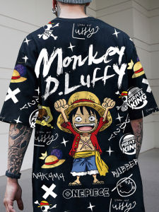 Bandai | Japanese Short Sleeve T-shirt Male One Piece Anime Surrounding Large Size Plus Fat Half Sleeve Summer Thin T-shirt