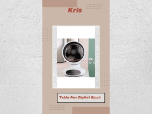 Kris 6inch Digital Table Fan White Remote Kipas Angin Meja 30watt Warna Putih Minimalis 15cm Swing Timer Krisbow
