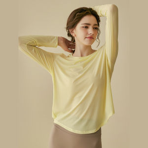Light Loose Sports Shirt Womens Gym Yoga Top Running Quick Drying Thin Long Sleeved Exercise T-shirt
