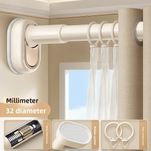 ZHIFAN | No-Drilling Adjustable Roman Rod Single Curtain Pole