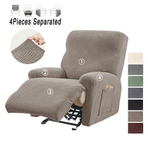 4pcs/set Jacquard Stretch Recliner Sofa Covers Elastic Soft Split Armchair Chair Cover Non-Slip Chair Slipcover Living Room Home