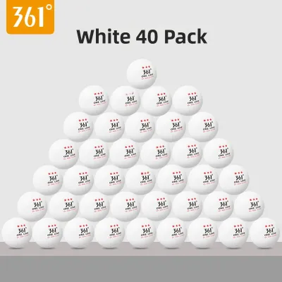 361° | Red 3-Star Competition Training Table Tennis Balls White 40+