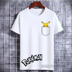 2025 Summer Pokémon Anime Pikachu 100% Pure Cotton Printed T-shirt Men Harajuku Loose Casual Versatile Short-sleeved Top Y2k
