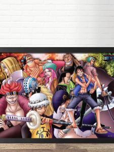 การ์ตูนญี่ปุ่น ภาพตกแต่ง โพสเตอร์ One Piece ของบ้าน ห้องนอนเด็ก ห้องทำงาน ติดกระดาษติดผนังพร้อมกรอบ ภาพวาดฝาผนัง