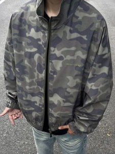 OUMULONG | Áo Khoác Vintage Camouflage Thêu Chống Thấm Kháng Gió Thoáng Khí Softshell