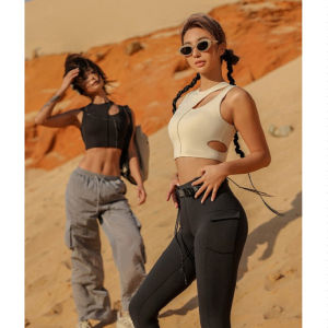 เสื้อกั๊กโยคะสำหรับผู้หญิง ทรงเข้ารูป ดูดซับเหงื่อ ระบายอากาศได้ดี ชุดออกกำลังกาย ชุดกีฬา ชุดนอน ชุดโยคะ ชุดโยคะ