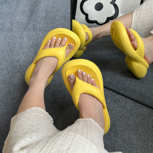 ใหม่ส้นหนายอดนิยม ผู้หญิง รองเท้าแตะทอง ฤดูร้อน แฟชั่น EVA กลางแจ้งชายหาดเพิ่มความสูง กันลื่น รองเท้าแตะส้นหนา