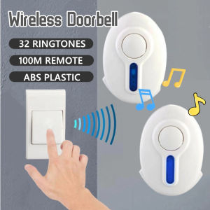 Wireless Doorbell LED Battery Powered Ring Remote Control Home Security 100M Door Bell