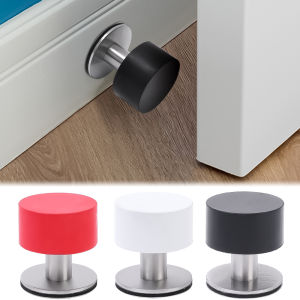 Non Punch Self-adhesive Door Stopper Heavy Duty Stainless Steel Rubber Stopper with Sound Dampening Bumper Home Tool